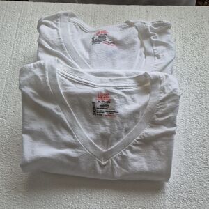 Hanes Kids White V-Neck Tees